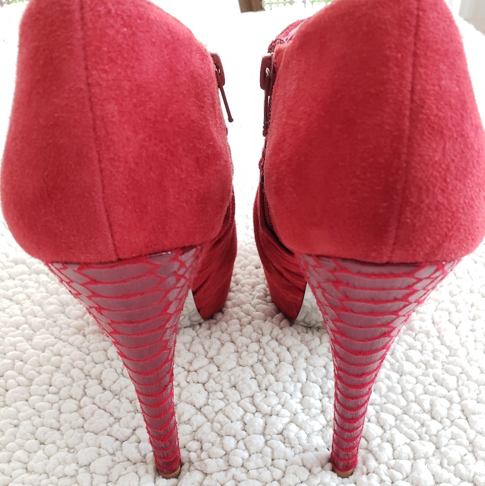 H By Halston | Aida | Ruby Red | Stiletto Booties - image 4